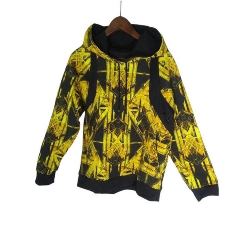 KORAL MENS HOODIE SWEATSHIRT SCUBA YELLOW BLACK